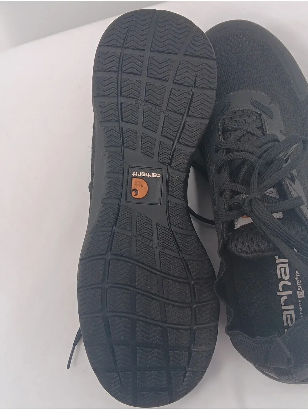 Carhartt Force Shoes Mens 8.5 Black Low Top Work 3 Inch Composite Toe Safety